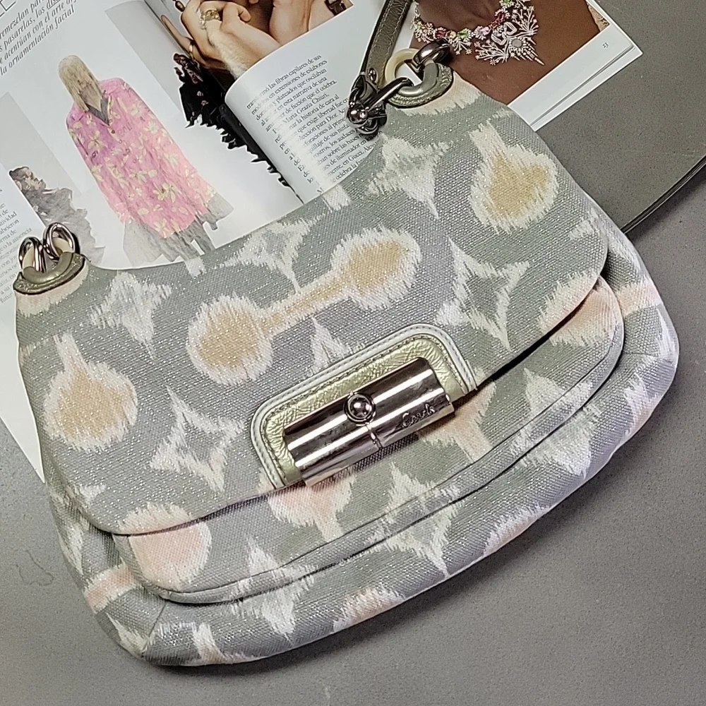 Coach Kristin Op Art Signature Hobo Crossbody Purse